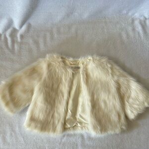 Gymboree Beige/Ivory/Cream Faux fur Lined Jacket / Cover / Shawl /Jacket Size 4T